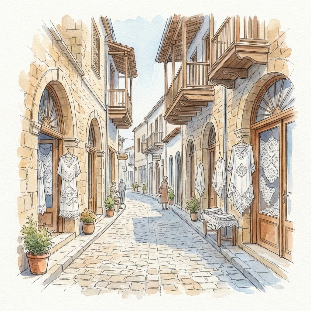Lefkara village historic stone alleys photography spot in Cyprus