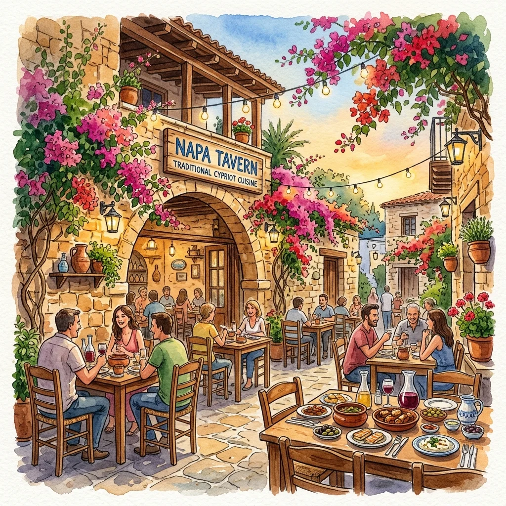 Napa Tavern traditional stone house courtyard in Ayia Napa